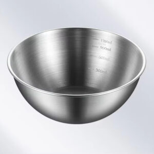 Ensemble de Bols Mélangeurs en Acier Inoxydable 304 Poli avec Graduation - 19 cm
